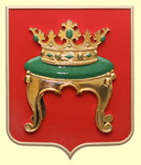 Барельефный герб Твери, щит-Пластик или МДФ (флок), металлизация