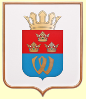 герб Выборгского района 42х50 см., цветной пластик