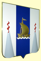 герб Сахалинской области: пластик на флоке