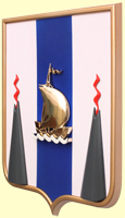 герб Сахалинской области, флок, металлизация