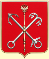 герб Санкт-Петербурга: щит - флок, рамка, эмблема - пластик, краска