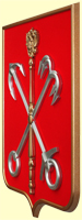 герб Санкт-Петербурга: щит - флок, рамка, эмблема - пластик, краска