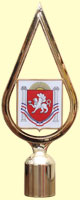 навершие - наконечник для флагштока пластиковое сквозное с гербом Крыма в контуре